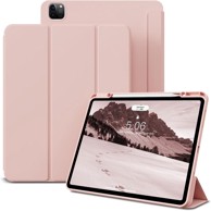 NIKCORP Zaštitna maska za iPad Air 13" (2024 M2) / iPad Pro 12.9" (2021/2022) fleksibilna s držačem za Apple Pencil, roza